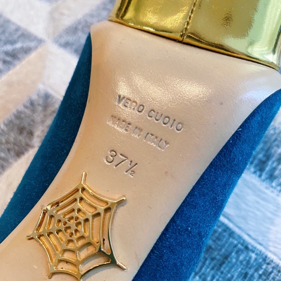 Charlotte Olympia Teal Suede ‘Dolly’ Platform - Picture 9 of 9